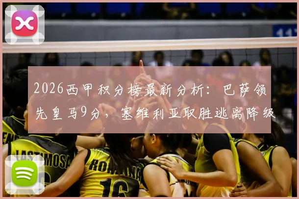 2026西甲积分榜最新分析：巴萨领先皇马9分，塞维利亚取胜逃离降级区悬念丛生